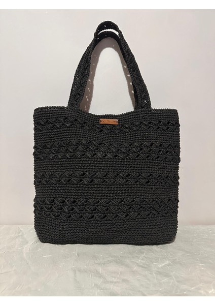 El Örgüsü Kağıt Ip Astarlı Kadın El ve Omuz Çantası modelleri