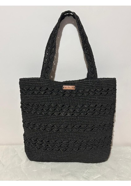 El Örgüsü Kağıt Ip Astarlı Kadın El ve Omuz Çantası indirimleri