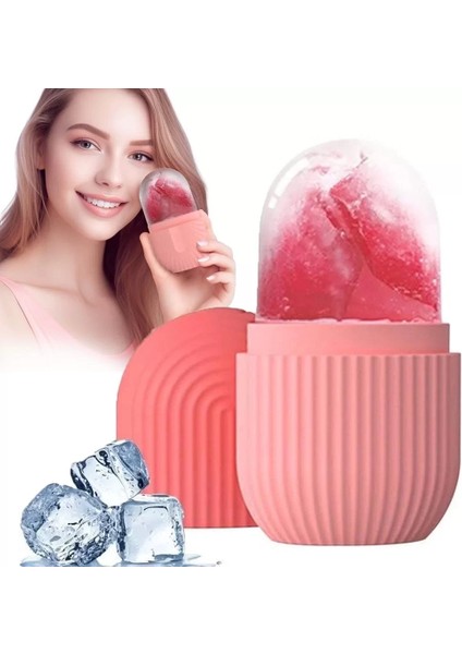 Yüz ve Göz Altı Için Silikon Buz Masaj Aleti - Soğuk Terapi buz silindiri