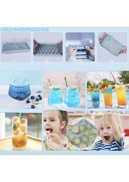 33 Hazneli Yuvarlak Buz Küpü Tepsisi, Kapaklı Top Yapma Kalıbı, Daire Buz Küpü Tepsisi 1 Adet M-33 fiyatları