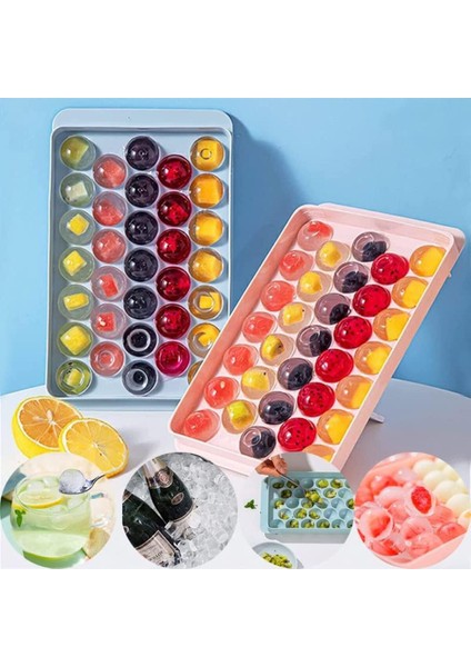 Buz Küpü Kalıbı, 33 Hazneli Buz Kalıbı, Kapaklı, Buz Küpü Tepsisi 2 Adet M-33
