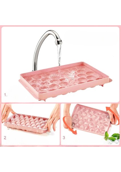 Buz Küpü Kalıbı,33 Bölmeli Buz Küpü Kalıbı, Kapaklı Buz Topu Kabı 1 Adet M-33 modelleri