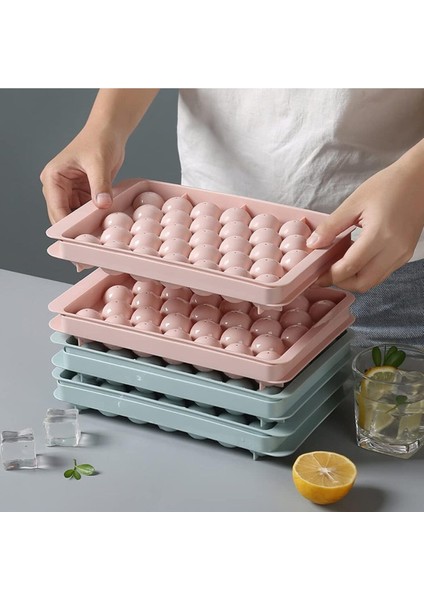 33 Hazneli Yuvarlak Buz Küpü Tepsisi, Kapaklı Top Yapma Kalıbı, Daire Buz Küpü Tepsisi 4 Adet M-33 fiyatları