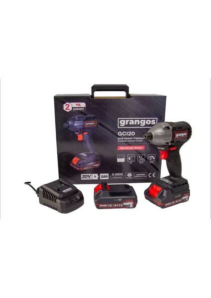 GCI20-T2 20V 2 Ah Çift Akülü Darbeli Vidalama