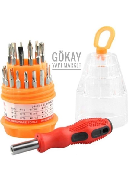 31 Parça Mıknatıslı Mini Tornavida Seti Çok Amaçlı Tamir ve Vidalama Kiti