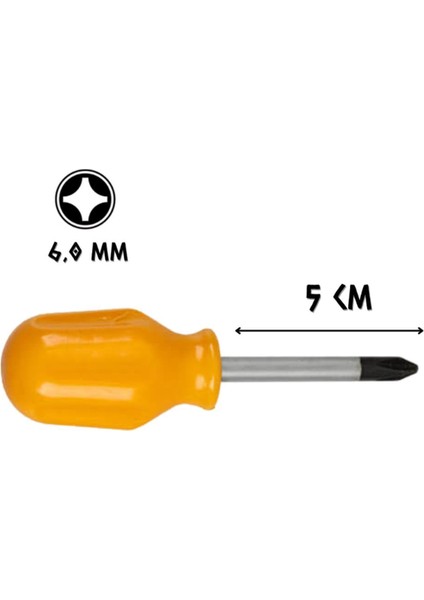 Mini Topaç Tornavida Yıldız Uçlu, Pratik ve Kullanışlı El Aracı