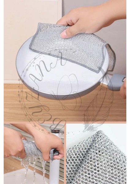 5 Adet Tel Bulaşık Bezi Çizmez Bulaşık Teli Çelik Bez 20X20 cm Çift Katmanlı M- 602 fiyatları