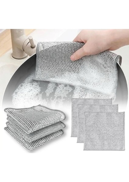 5 Adet Tel Bulaşık Bezi Çizmez Bulaşık Teli Çelik Bez 20X20 cm Çift Katmanlı M- 602 fırsatları