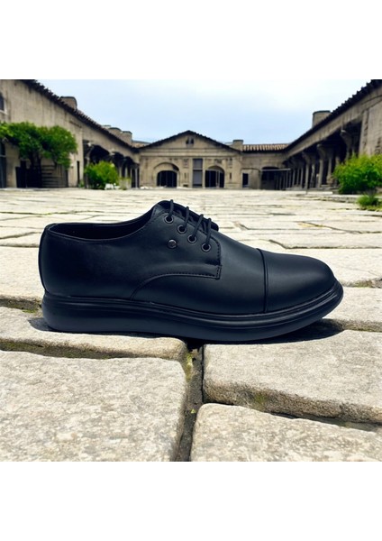 Siyah Mat Özel Baskı Detaylı Bağcıklı Nişan Düğün Özel Günler Damatlık Klasik Erkek Ayakkabı fırsatları