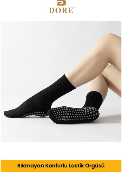 Orijinal Unisex 2 Çift Kaydırmaz Hac Umre Tavaf Için Soket Model Kaymaz Taban Siyah Çorap modelleri