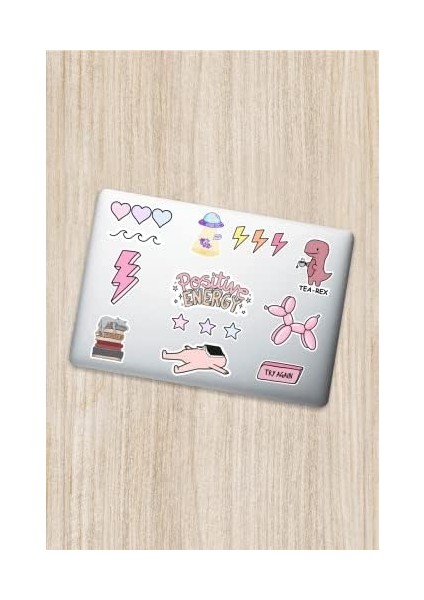 Aksesuar Pink Pembe Temalı Laptop Notebook Tablet Telefon Sticker Set 004