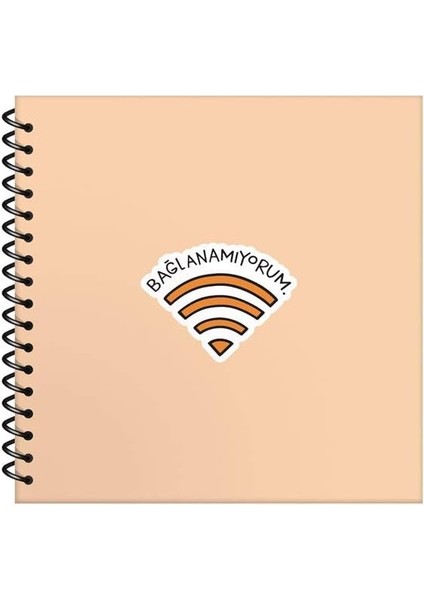 Şeyler 50 Yaprak Çizgili Sert Kapak Stickerlı Defter, Bağlanamıyorum, 16X15CM