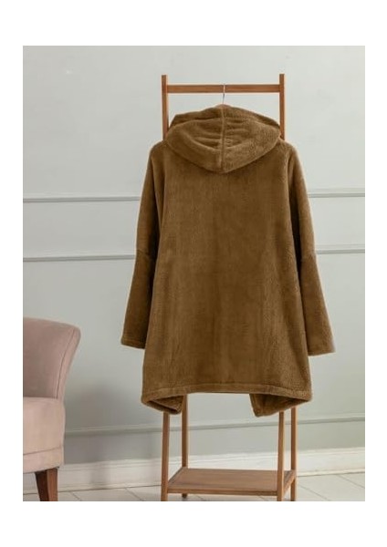 Wellsoft Kapşonlu Giyilebilir Tv Battaniyesi Unisex Over Size - Camel fiyatları