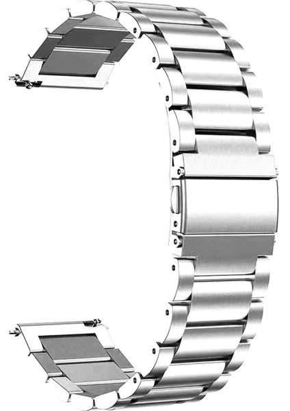 Amazfit Bip 3 Metal Stainless Steel Kordon (Amazfit Bip 3 ile Uyumlu Kordon, Akıllı Saat Kayışı)