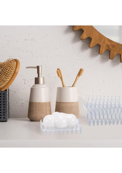 Plastik Sabun Tutacağı, Kendinden Drenajlı Sabun Tepsisi Şeffaf Banyo Tuvalet Mutfak 1 Adet M-132 fiyatları