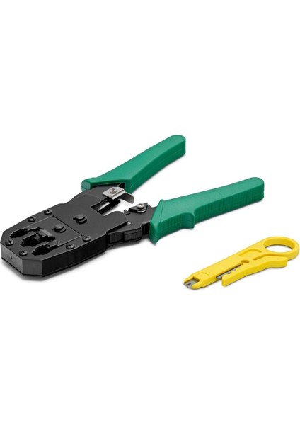 Yeşil RJ45/RJ11 Sıkma Pensesi HDX6502, Pratik ve Dayanıklı Elektrik Araç.