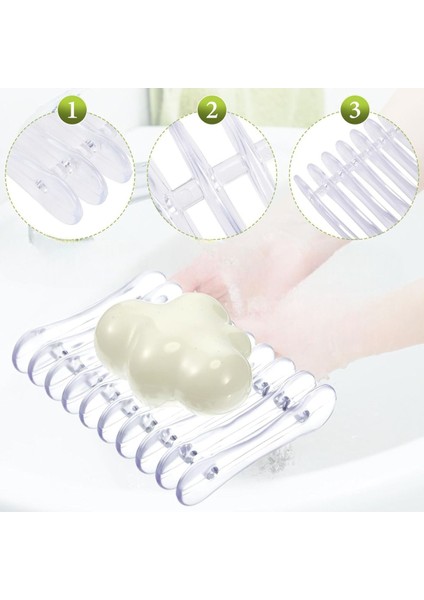 Izgara Sabunluk Kendinden Drenajlı Sabun Tepsisi Şeffaf Banyo Tuvalet Mutfak 2 Adet M-132 fiyatları