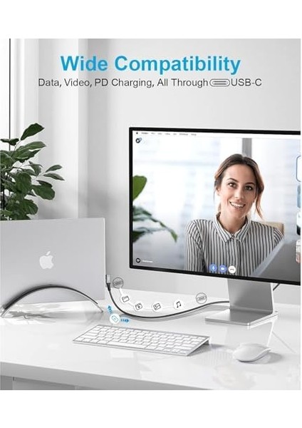 USB 4 Kablo, Thunderbolt Kablo Için Dik Açı Pd 240 W Çift 8k Hd Ekran USB C Kablosu 8k@60hz 40GBPS Veri Aktarımı (1metre/4ft) ZR849 fiyatları