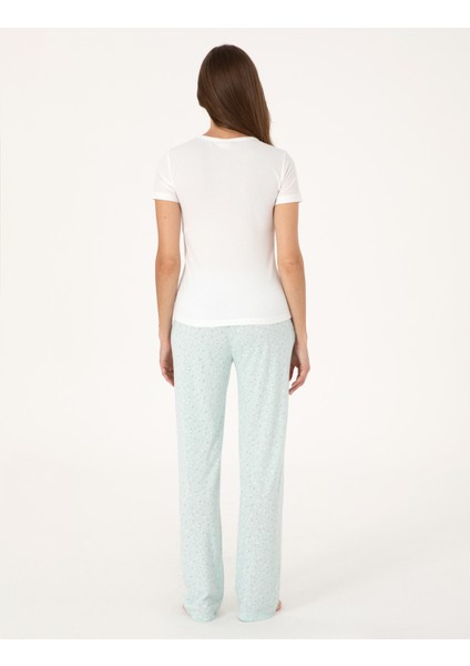 Kadın Krem Kısakollu Pijama Takımı 50318995-VR071 indirimleri
