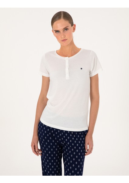 Kadın Beyaz Kısakollu Pijama Takımı 50318966-VR013 modelleri