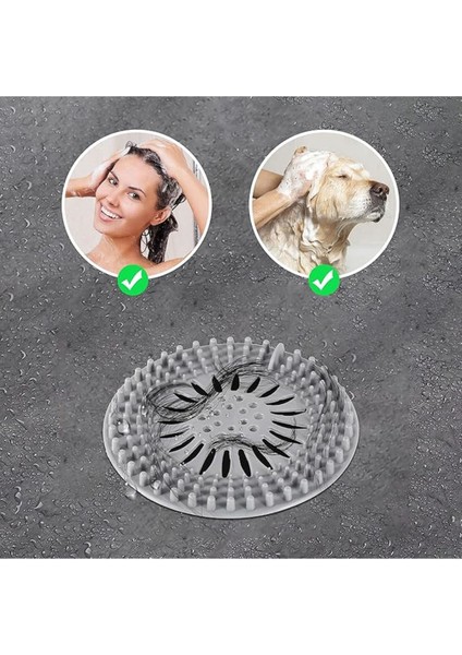Yuvarlak Silikon Lavabo ve Küvet Süzgeci, Lavabo Tıkacı Gider Koruyucu Gri Renk 1 Adet M-140 fiyatları