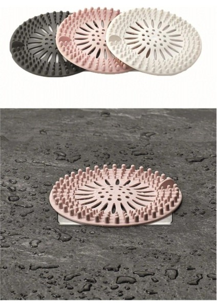 3 Adet Silikon Yuvarlak Lavabo Süzgeci Kaymaz Süzgeç Gider Kapağı M-140 fiyatları