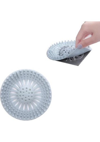 Yuvarlak Silikon Süzgeç 12 cm Lavabo ve Küvet Süzgeci, Lavabo Tıkacı Beyaz Renk 1 Adet M-140