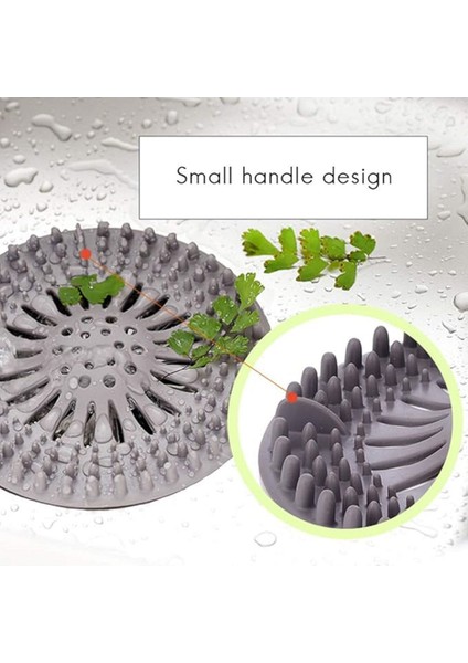 Yuvarlak Silikon Süzgeç 12 cm Lavabo ve Küvet Süzgeci, Lavabo Tıkacı Gri Renk 1 Adet M-140 modelleri