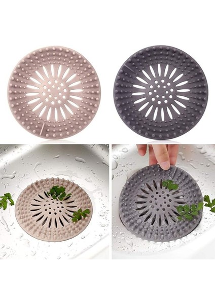 Yuvarlak Silikon Süzgeç 12 cm Lavabo ve Küvet Süzgeci, Lavabo Tıkacı Gri Renk 1 Adet M-140 fiyatları