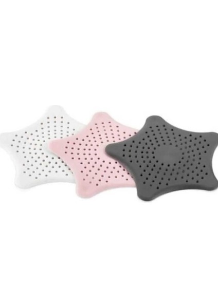 1 Adet Vantuzlu Silikon Kaymaz Yıldız Lavabo ve Küvet Süzgeci ( Pempe Renk) M-114 fiyatları