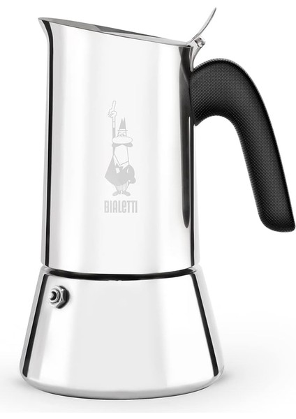 - Venus: 4 Cups Ocak Üstü Espresso Pişirici - 170ML - Gümüş Renk - Paslanmaz Çelik Gövde - Patentli Güvenlik Valfi - Tüm Ocak Türleri Için Uygundur (Indüksiyon Dahil)