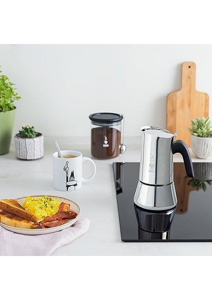 - Venus: 4 Cups Ocak Üstü Espresso Pişirici - 170ML - Gümüş Renk - Paslanmaz Çelik Gövde - Patentli Güvenlik Valfi - Tüm Ocak Türleri Için Uygundur (Indüksiyon Dahil)
