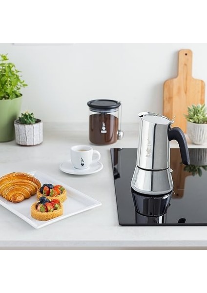 - Venus: 4 Cups Ocak Üstü Espresso Pişirici - 170ML - Gümüş Renk - Paslanmaz Çelik Gövde - Patentli Güvenlik Valfi - Tüm Ocak Türleri Için Uygundur (Indüksiyon Dahil)