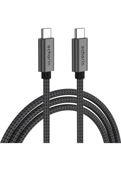 Usb-C 240W Örgülü Hızlı Şarj Görüntü ve Veri Aktarım Kablosu Pd 3.2, 4k, 5A, 20GBPS, Iphone 16, Pro, Pro Max, M2, M3, M4 Macbook Pro, Air, Ipad Pro ve Galaxy S24, S23 ile Uyumlu (1 Metre)