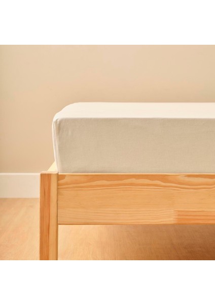 Maison Basic Saten DÜZ%100 Pamuk Saten Çarşaf, Krem, King Size (260X280 Cm)