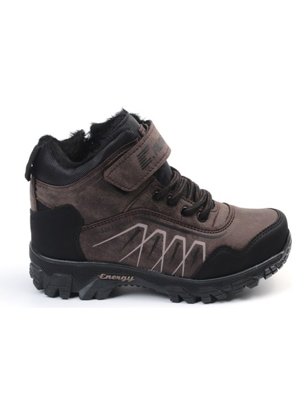 Unisex Çocuk Kahve Siyah Içi Kürklü Kışlık Termo Taban Suya Soğuğa Dayanıklı Günlük Rahat Outdoor Bot fiyatları