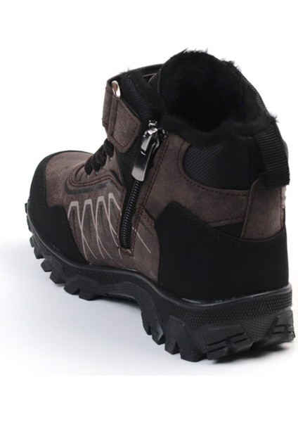 Unisex Çocuk Kahve Siyah Içi Kürklü Kışlık Termo Taban Suya Soğuğa Dayanıklı Günlük Rahat Outdoor Bot fırsatları