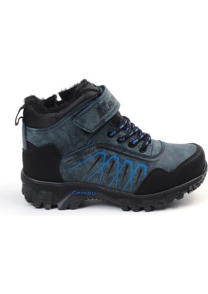 Unisex Çocuk Lacivert Siyah Içi Kürklü Kışlık Termo Taban Suya Soğuğa Dayanıklı Günlük Rahat Outdoor Bot fiyatları