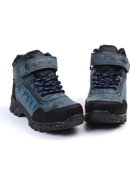 Unisex Çocuk Lacivert Siyah Içi Kürklü Kışlık Termo Taban Suya Soğuğa Dayanıklı Günlük Rahat Outdoor Bot modelleri