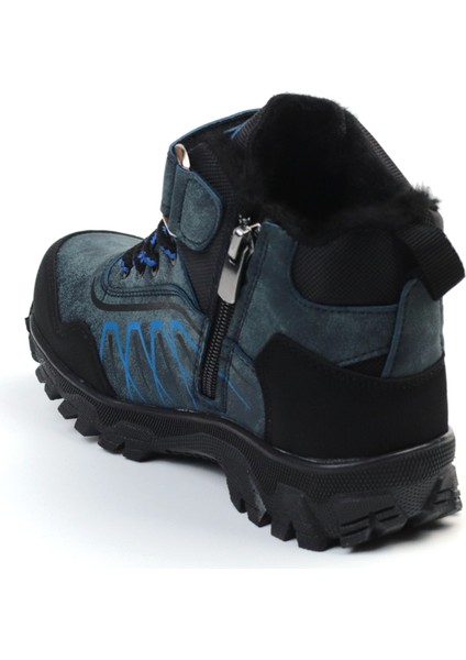 Unisex Çocuk Lacivert Siyah Içi Kürklü Kışlık Termo Taban Suya Soğuğa Dayanıklı Günlük Rahat Outdoor Bot fırsatları
