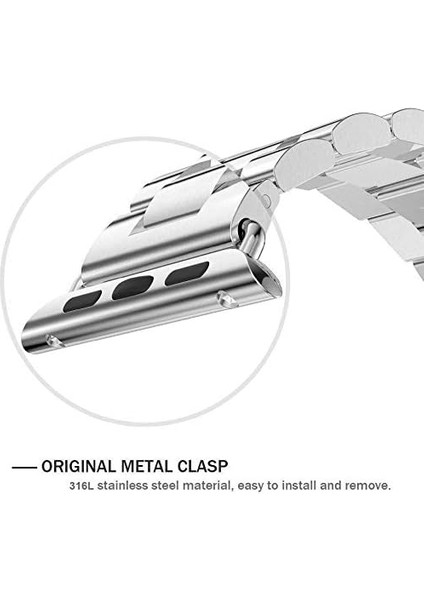 Apple Watch Series 8 45MM Metal Stainless Steel Için Kordon Gümüş fiyatları
