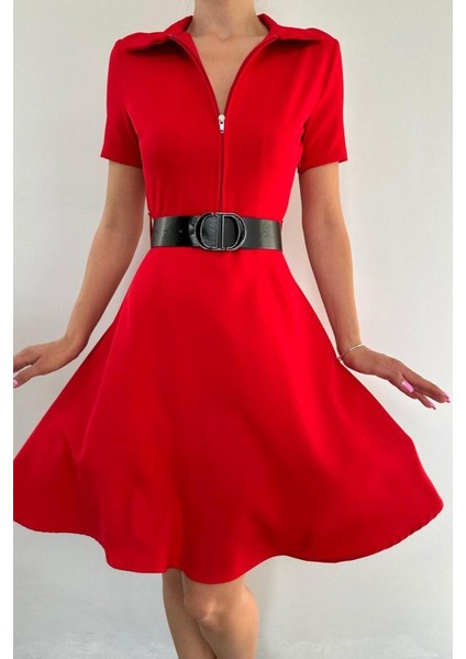 Kırmızı Kemerli Spor Elbise modelleri