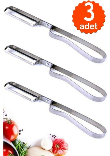 3ADET Metal Yan Soyacak Patates Sebze Paslanmaz Çelik Sebze Soyacak Aparatı Lüks Soyacağı M-2736