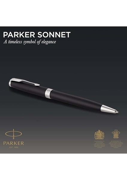 Sonnet Tükenmez Kalem, Mat Siyah Boya, Paladyum Süslemeli, Orta Uçlu, Siyah Mürekkep, Hediye Kutusu modelleri