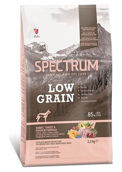 Düşük Tahıllı Tavşanlı Hindili ve Bal Kabaklı Orta ve Büyük Irk Yetişkin Köpek Maması 2.5 kg