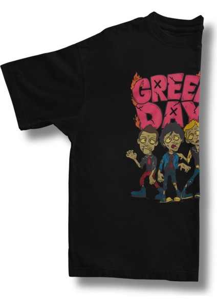 Oversize Minyatür Greenday Baskılı Tişört, Unisex Rock Band Temalı Bisiklet Yaka T-Shirt fiyatları