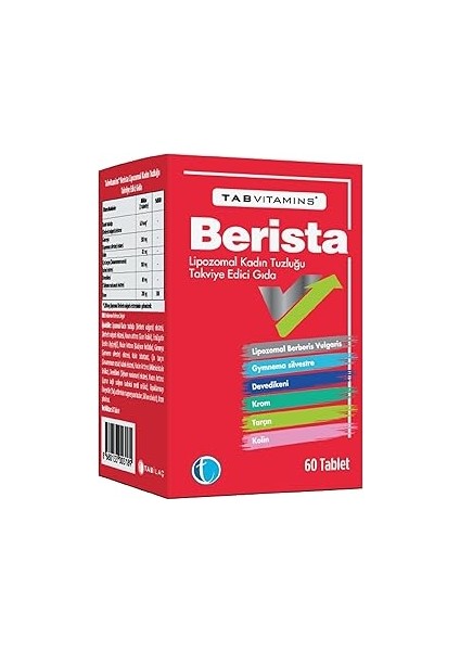 Tabvitamins Berista 60 Bitkisel Kapsül Lipozomal Berberin