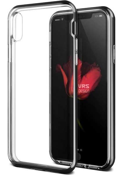 Design VRS88870 Iphone x Crystal Bumper Kılıf Metal Black