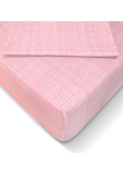 Turca AT7605 Ranforce 120X200CM Lastikli Çarşaf Seti, Toz Pembe