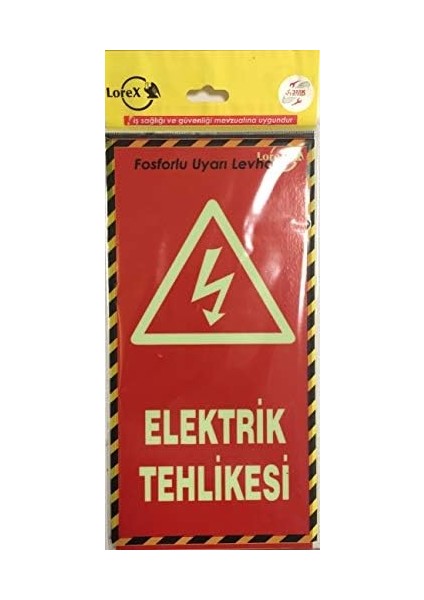 Lr-Feh Elektrik Tehlikesi Yazılı Fosforlu Kırmızı Uyarı Levhası, Elektrik Tehlikesi Levhası fiyatları